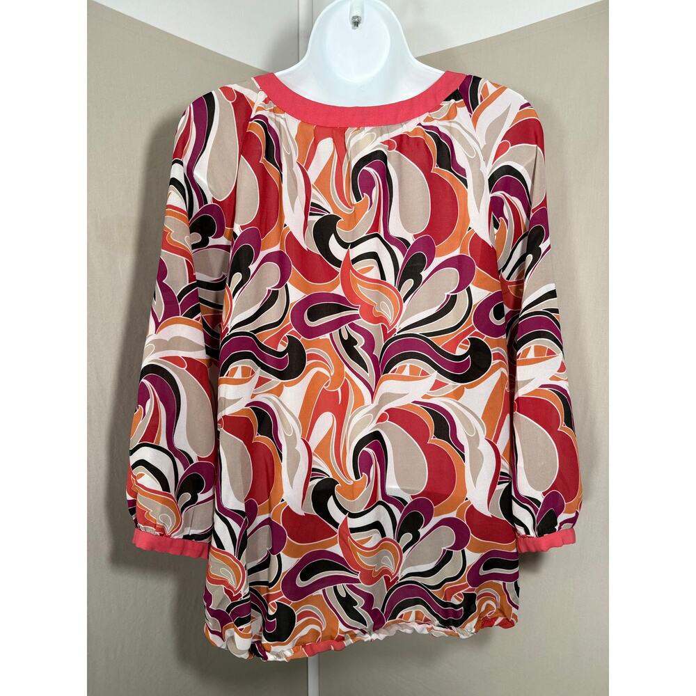 Banana Republic Psychedelic Abstract Swirl Blouse L - Picture 2 of 7